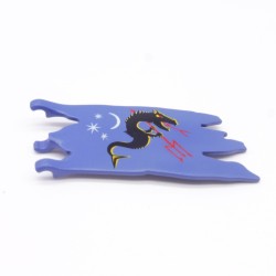 Playmobil 41038 Drapeau Bleu Dragon Noir avec Trident