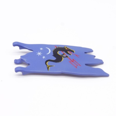 Playmobil 41038 Drapeau Bleu Dragon Noir avec Trident