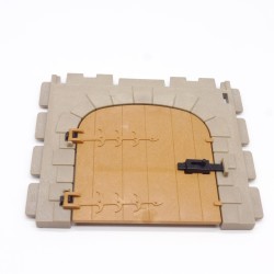 Playmobil 41050 Grand Mur Gris avec Porte et Serrure Steck Médiéval Léger Jaunissement