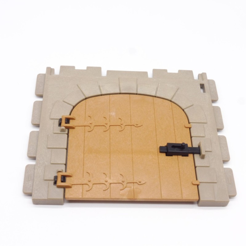 Playmobil 41050 Grand Mur Gris avec Porte et Serrure Steck Médiéval Léger Jaunissement