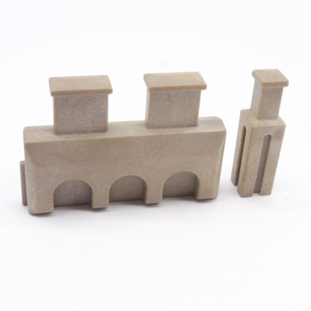 Playmobil 41068 Créneau Gris avec 1 Connecteur Steck Médiéval Léger Jaunissement
