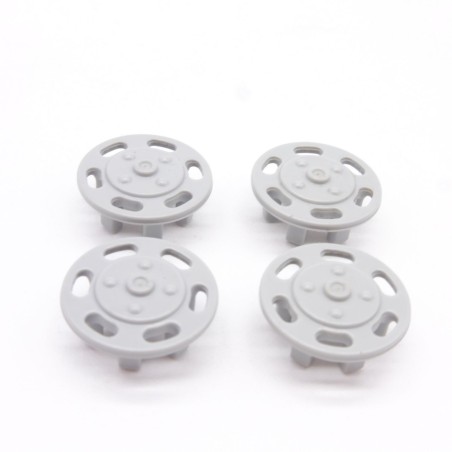 Playmobil 41144 Lot de 4 Enjoliveurs de Roue Gris