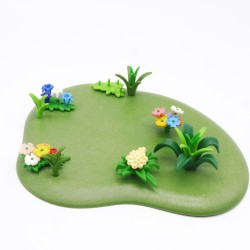 Playmobil 41240 Grande Plaque d'Herbe avec Plantes et Fleurs