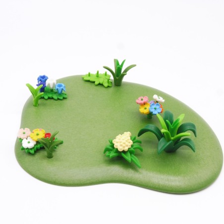 Playmobil 41240 Grande Plaque d'Herbe avec Plantes et Fleurs
