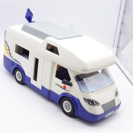 Playmobil 41325 Camping Car Blanc et Bleu 4859 Légérement Usé