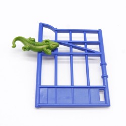 Playmobil 41328 Grille Bleue Entrée Zoo avec Serrure Verte 4850 4852
