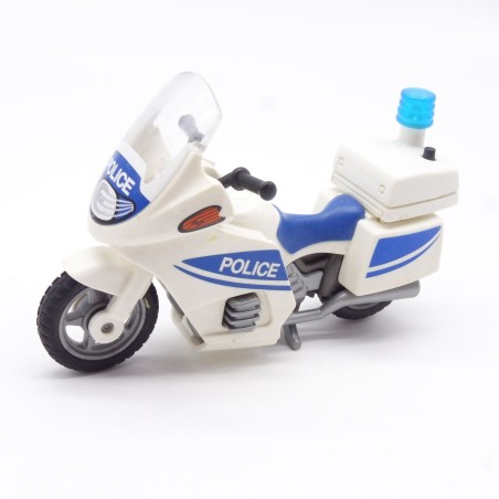 Playmobil 21378 Moto Police Blanche et Bleue 5185 Lumière Non Testée