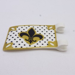 Playmobil 41392 Drapeau Blanc Doré Noir Fleur de Lys 1 seul côté