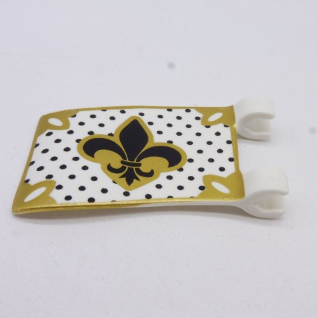 Playmobil 41392 Drapeau Blanc Doré Noir Fleur de Lys 1 seul côté