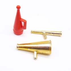 Playmobil 41406 Longue Vue et Porte Voix Doré et Rouge Vintage Usés