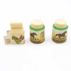 Playmobil 41494 Lot de 3 Pots et Boites Nourriture Animaux Chevaux