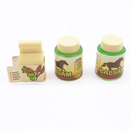Playmobil 41494 Lot de 3 Pots et Boites Nourriture Animaux Chevaux