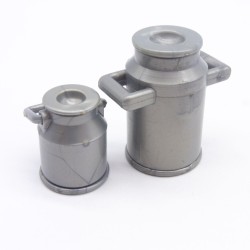 Playmobil 41496 Lot de 2 Pots à Lait Gris Jaunissement