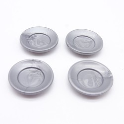 Playmobil 41506 Lot de 4 Petites Assiettes Gris Argent