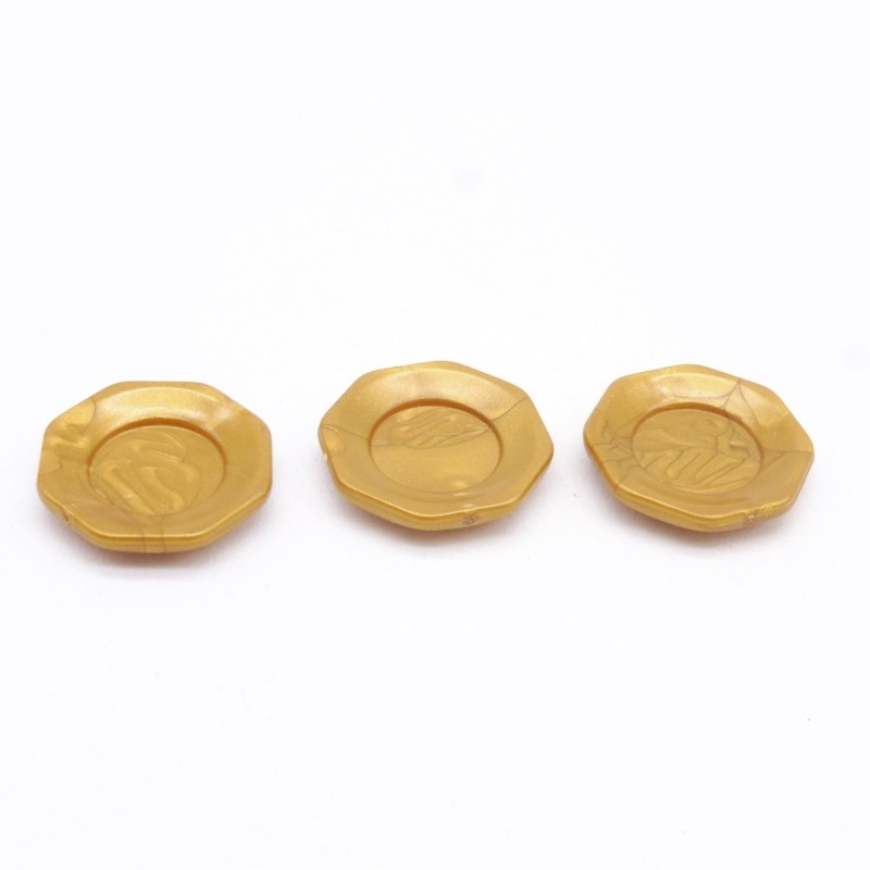 Playmobil 41508 Lot de 3 Petites Assiettes Dorées