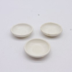 Playmobil 41511 Lot de 3 Petites Assiettes Creuses Blanches