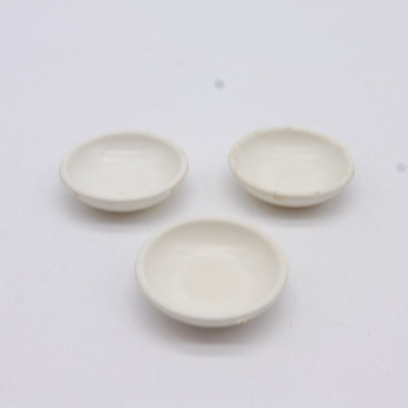 Playmobil 41511 Lot de 3 Petites Assiettes Creuses Blanches