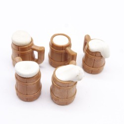 Playmobil 41522 Lot de 5 Chopes de Bière avec Mousse un peu sale
