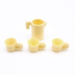 Playmobil 41526 Lot de Vaisselle Jaune Paille Carafe 3 Gobelets