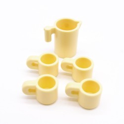 Playmobil 41528 Lot de Vaisselle Jaune Paille Carafe 4 Gobelets
