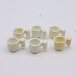 Playmobil 41558 Lot de 6 Tasses Blanches Vintage Jaunissement