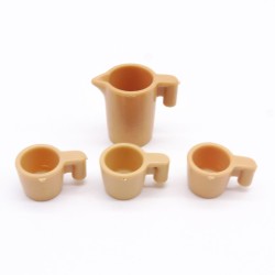 Playmobil 41560 Carafe et 3 Tasses Marron Clair