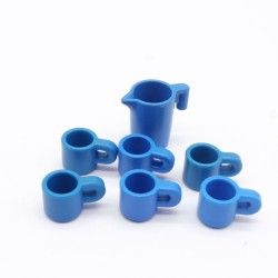Playmobil 41566 Carafe et 6 Tasses Bleu Jaunissement