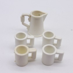 Playmobil 41572 Carafe et 4 Tasses Blanches Léger Jaunissement