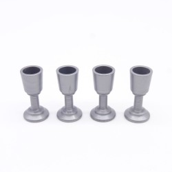 Playmobil 41577 Lot de 4 Verres à Pieds Gris Argent