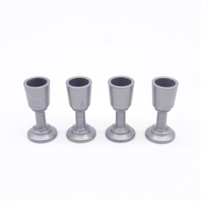 Playmobil 41577 Lot de 4 Verres à Pieds Gris Argent