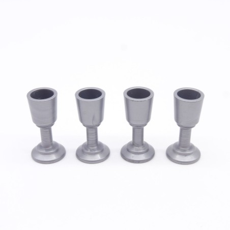 Playmobil 41577 Lot de 4 Verres à Pieds Gris Argent