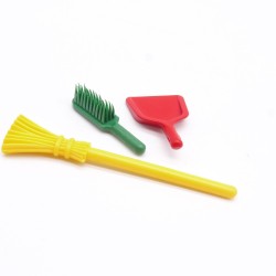 Playmobil 41592 Balai Jaune Balayette Verte Ramasse Poussière Rouge