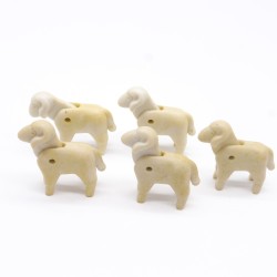 Playmobil 41762 Lot de 5 Moutons Vintage 3412 jaunis