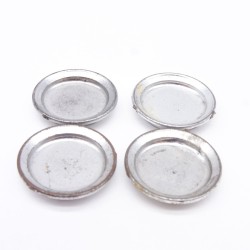 Playmobil 35352 Lot de 4 Assiettes Argent Chrome Vintage 3262 3261 3263 3405 usés