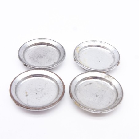 Playmobil 35352 Lot de 4 Assiettes Argent Chrome Vintage 3262 3261 3263 3405 usés