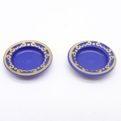Playmobil 17675 Lot de 2 Assiettes Bleu et Doré Cuisine Princesse 4251