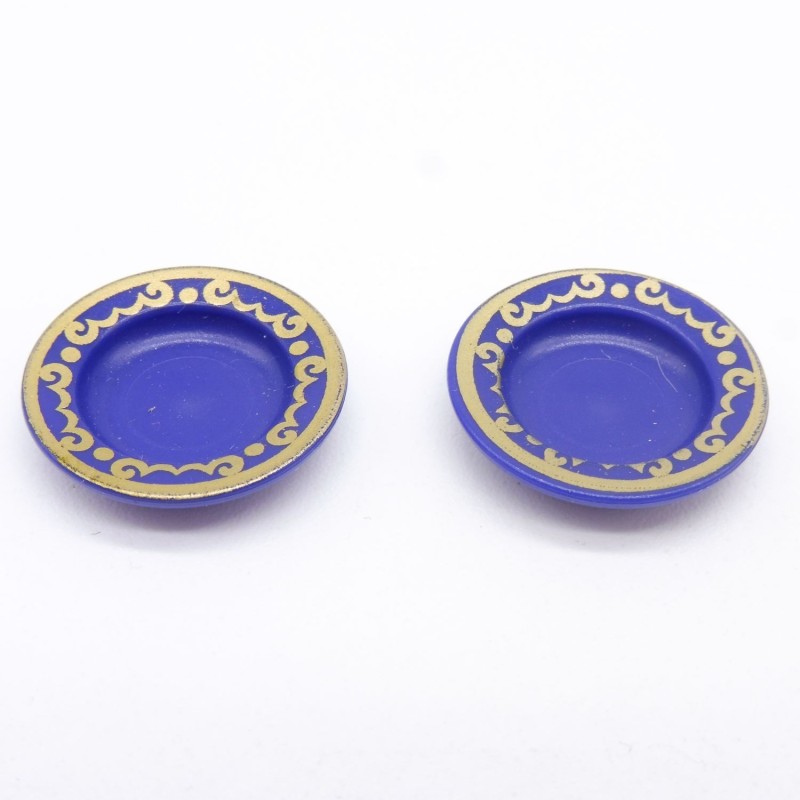 Playmobil 17675 Lot de 2 Assiettes Bleu et Doré Cuisine Princesse 4251