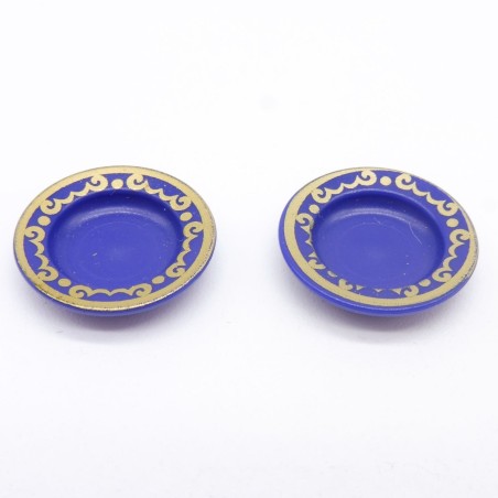 Playmobil 17675 Lot de 2 Assiettes Bleu et Doré Cuisine Princesse 4251