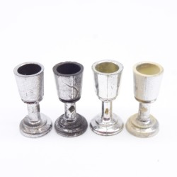 Playmobil 35350 Lot de 4 Verres à Pied Argent Chrome Vintage 3331 3262 3335 usés