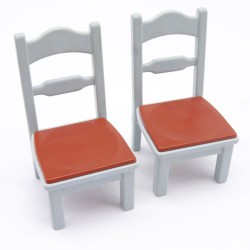 Playmobil 9709 Lot de 2 Chaises Cuisine 1900 5322 Jaunie et Sale