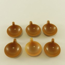 Playmobil 24220 Lot de 6 Assiettes Ecuelles Marron Vintage