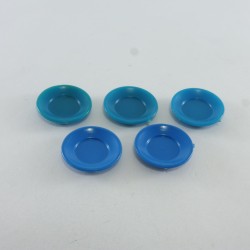 Playmobil 29149 Lot de 5 Petites Assiettes Bleus Jaunies