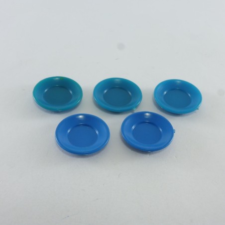 Playmobil 29149 Lot de 5 Petites Assiettes Bleus Jaunies