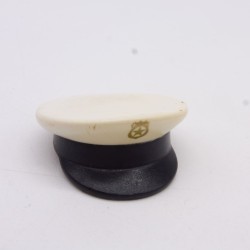 Playmobil 42157 Chapeau Casquette Blanche et Noire de Policier Jaunie