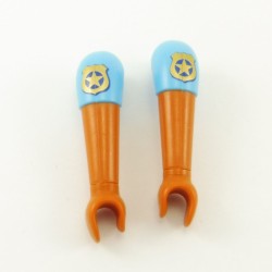 Playmobil 22602 Playmobil Pair of Blue Arms Tanned with Short Sleeves Gilded Star