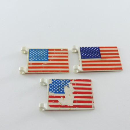 Playmobil 8385 Playmobil Lot of 3 Vintage Worn Nordic Flags