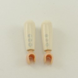 Playmobil 22638 Playmobil Pair of White Arms with Slightly Worn Silver Rounds