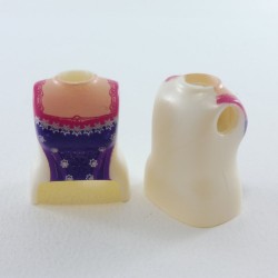 Playmobil 26990 Playmobil Lot de 2 Bustes de Femme Blanc Nacré Violet et Rose avec Décolleté