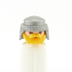 Playmobil 22040 Playmobil Man's Head with Yellow Beard Hair in Gray Mesh Coast