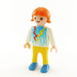 Playmobil 21923 Playmobil Child Yellow and White Girl with Drawing on Chest 3819 3256